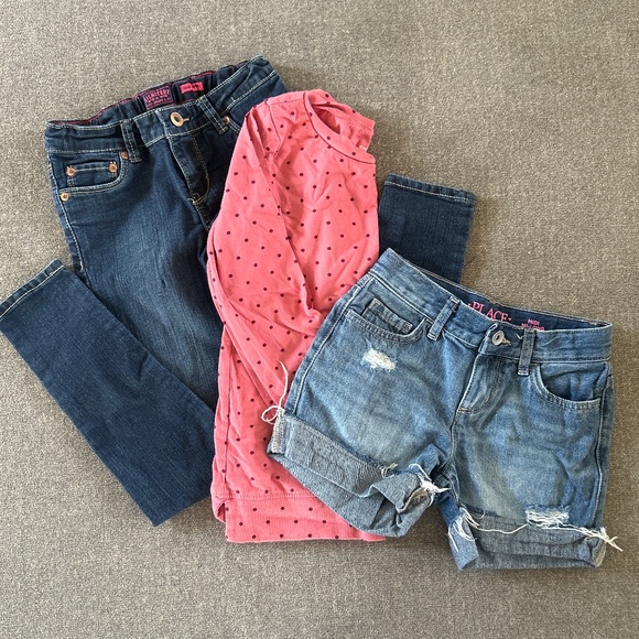 ☀️Girl’s Size 8 Set Short, Jeans, Top - Picture 1 of 8